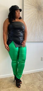 “NATURAL WOMAN” Faux Leather Tube Top