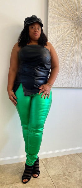 “NATURAL WOMAN” Faux Leather Tube Top