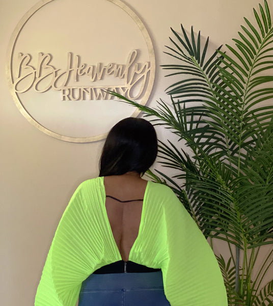 “NEON NICETY” Pleated Open Back Top